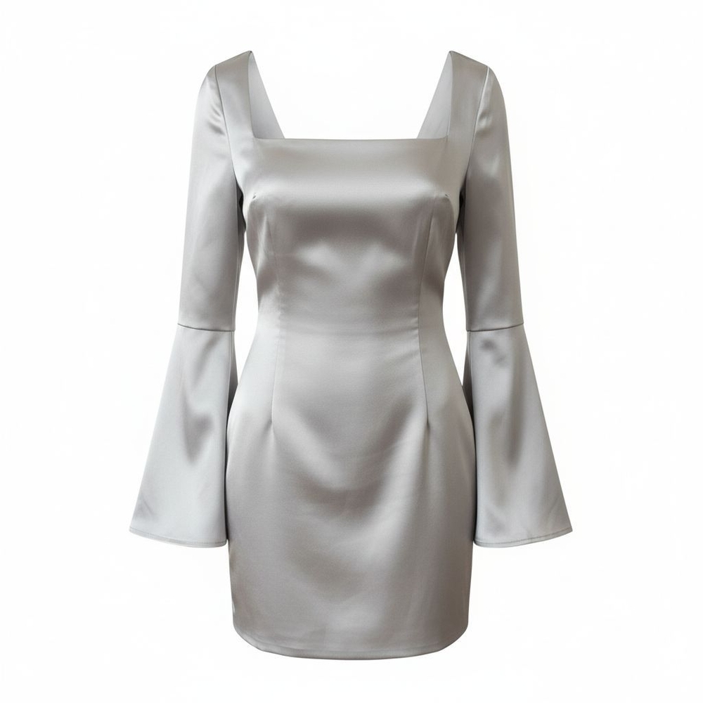 Wild Fable Silver Long Sleeve Dress